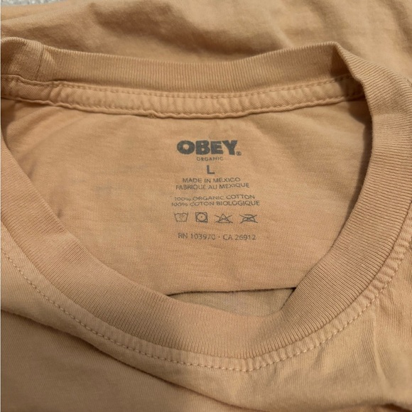 Obey Organic Cotton Tan T-Shirt - Picture 2 of 3